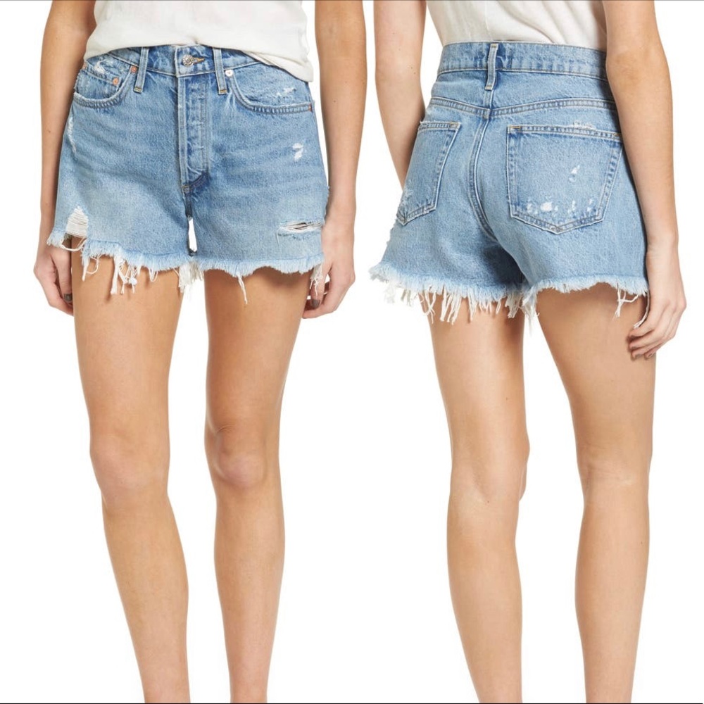 AGOLDE Parker distressed denim shorts